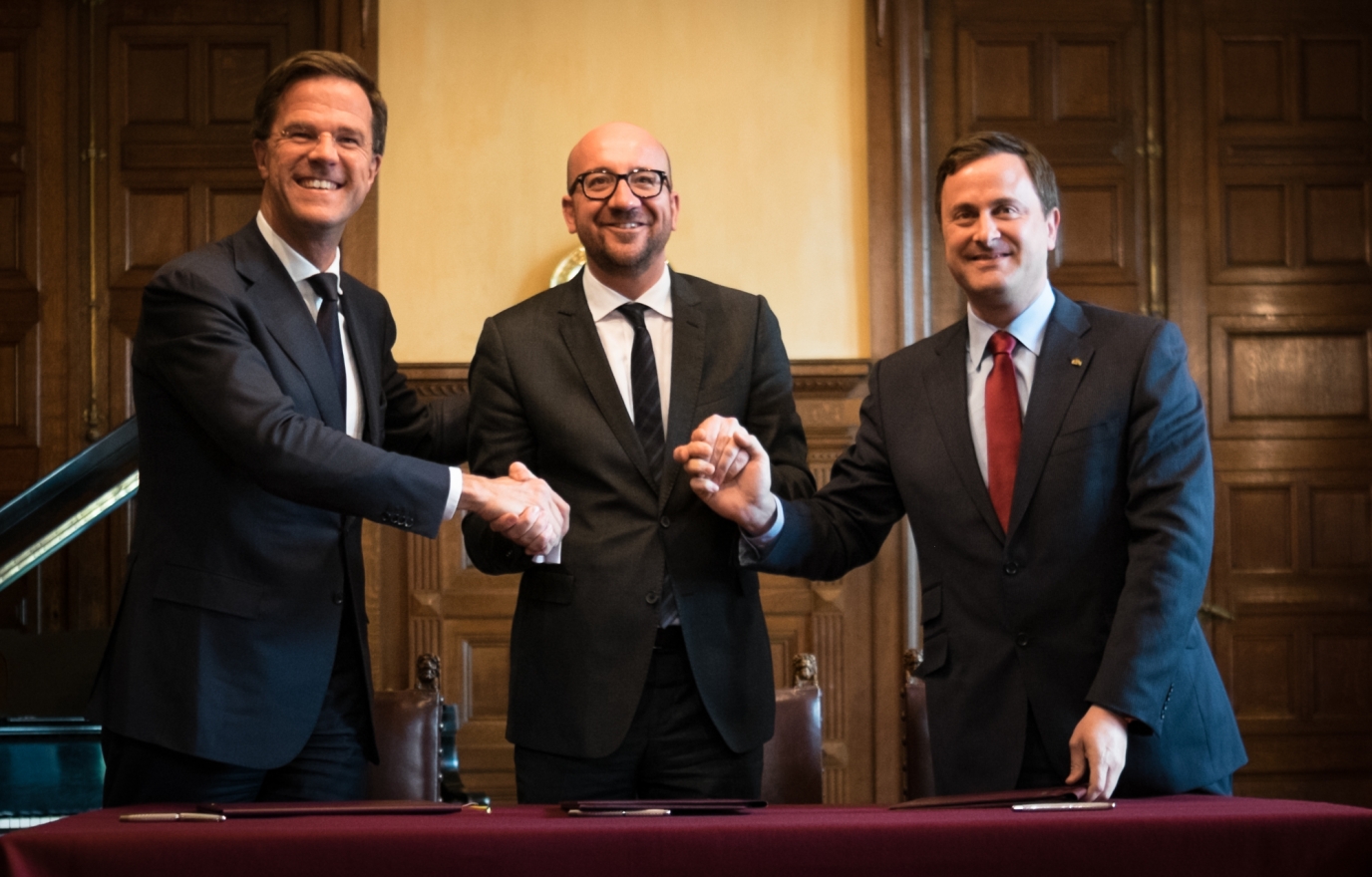 Minister-president Mark Rutte, premier Charles Michel en premier Xavier Bettel