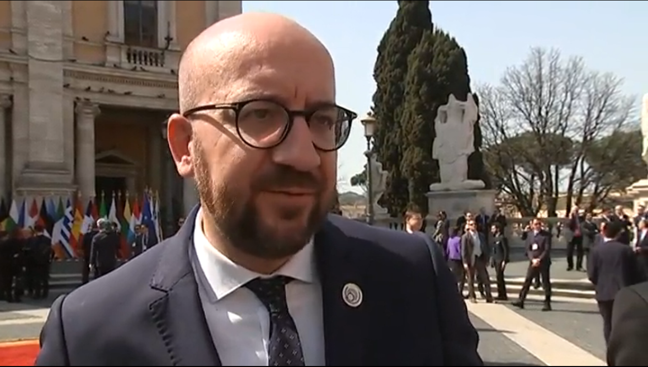 60e anniversaire du Traité de Rome – Arrivée de Charles Michel