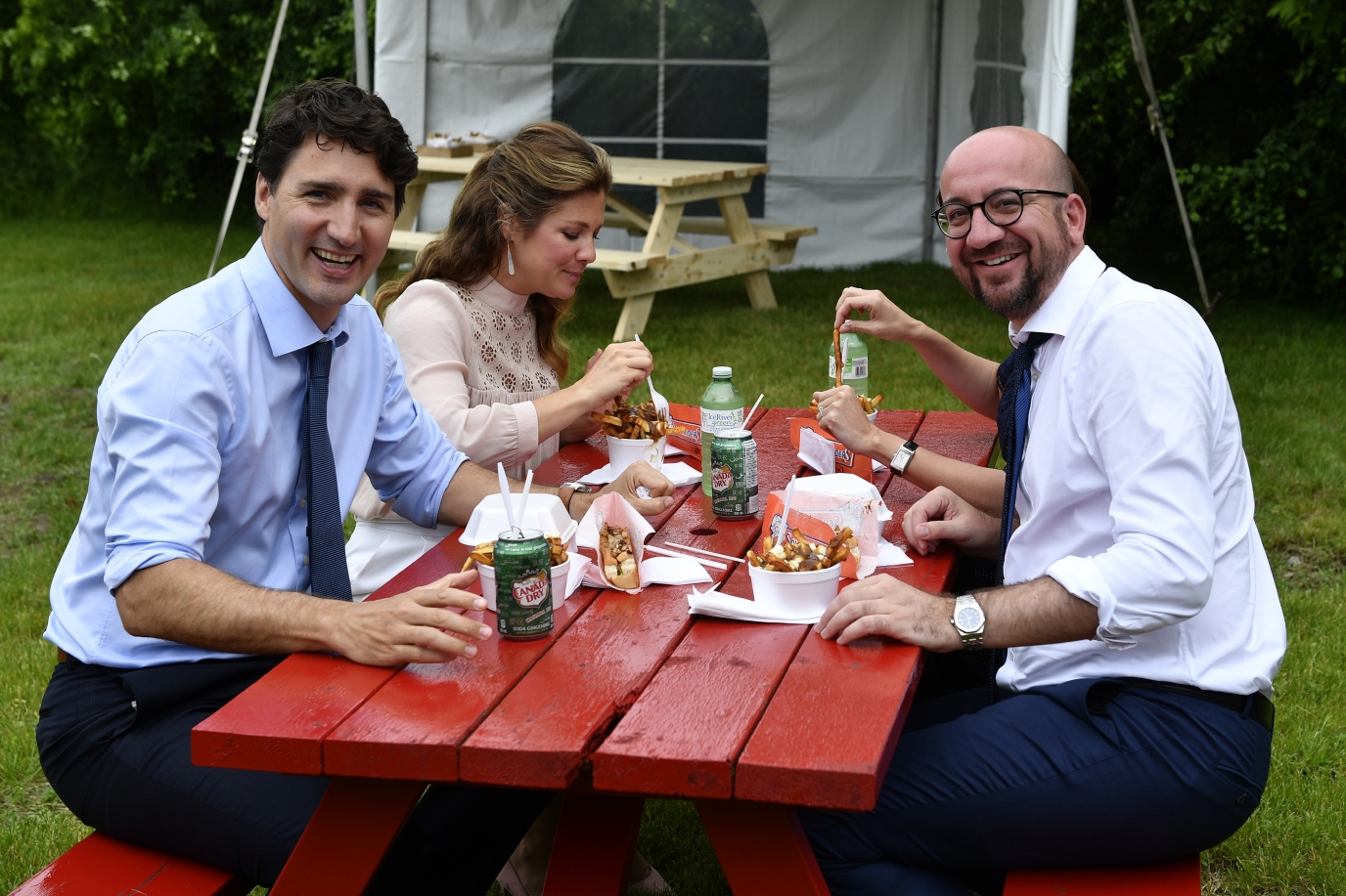 Lunch with the Prime Minister of Canada, Justin Trudeau, and his spouse