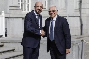 Ontmoeting Charles Michel en Josep Borrell Fontelles