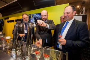 Visite du salon Horecatel avec le Ministre Willy Borsus à Marche-en-Famenne. 