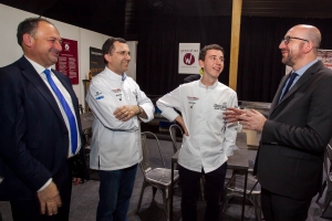 Visite du salon Horecatel avec le Ministre Willy Borsus à Marche-en-Famenne. 