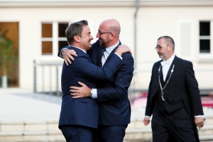 Working meeting between the Prime Minister of Luxemburg, Mr. Xavier Bettel, the President of the Republic of France, Mr. Emmanuel Macron and the Prime Minister of Belgium, Mr. Charles Michel