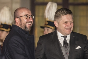 Premierminister Michel mit dem slowakischen Premierminister Robert Fico