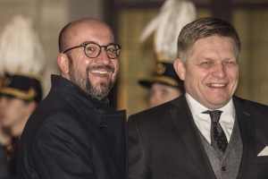 Premierminister Michel mit dem slowakischen Premierminister Robert Fico