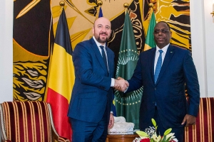 Arbeitsbesuch im Senegal: Unterredung mit dem senegalesischen Präsidenten Macky Sall.