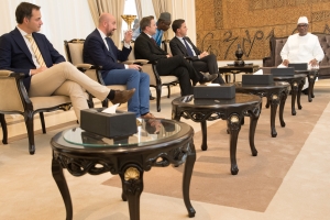 Entretien avec le Président du Mali, Ibrahim Boubacar avec les Premiers ministres du Luxembourg Xavier Bettel et des Pays-Bas Mark Rutte.