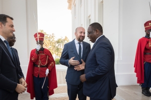 Arbeitsbesuch im Senegal: Unterredung mit dem senegalesischen Präsidenten Macky Sall.