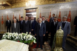 Charles Michel in het mausoleum van Mohammed V