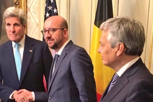 Prime Minister Charles Michel and Deputy Prime Minister and Minister of Foreign Affairs Didier Reynders are meeting US Secretary of State John Kerry on Friday