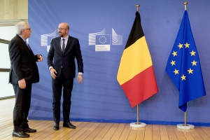 Treffen mit dem Präsidenten der Europäischen Kommission Jean-Claude Juncker zur Vorbereitung des Europäischen Rates am 22. und 23. März.