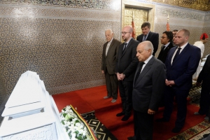 Charles Michel in het mausoleum van Mohammed V